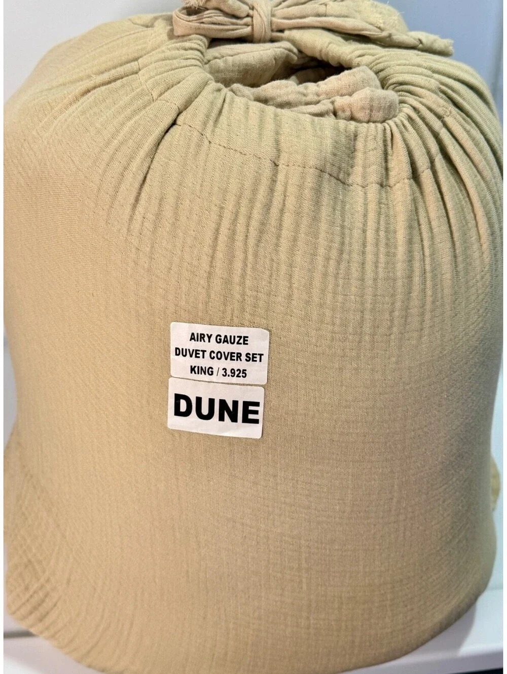 Quince Organic Airy Gauze Duvet Cover Set King Dune 100% Cotton NEW